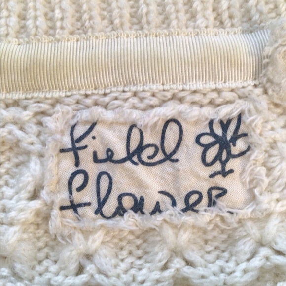 FIELD FLOWER Women Honeycomb Knit Pattern Ivory Sweater Small (4-6 US) - Picture 3 of 5